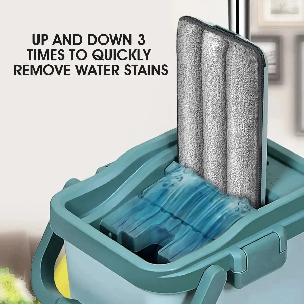 Balai Essoreur Plat avec Seau Mains Libres pour Nettoyage Microfibre Wet Dry sur Parquet Lamifié balai