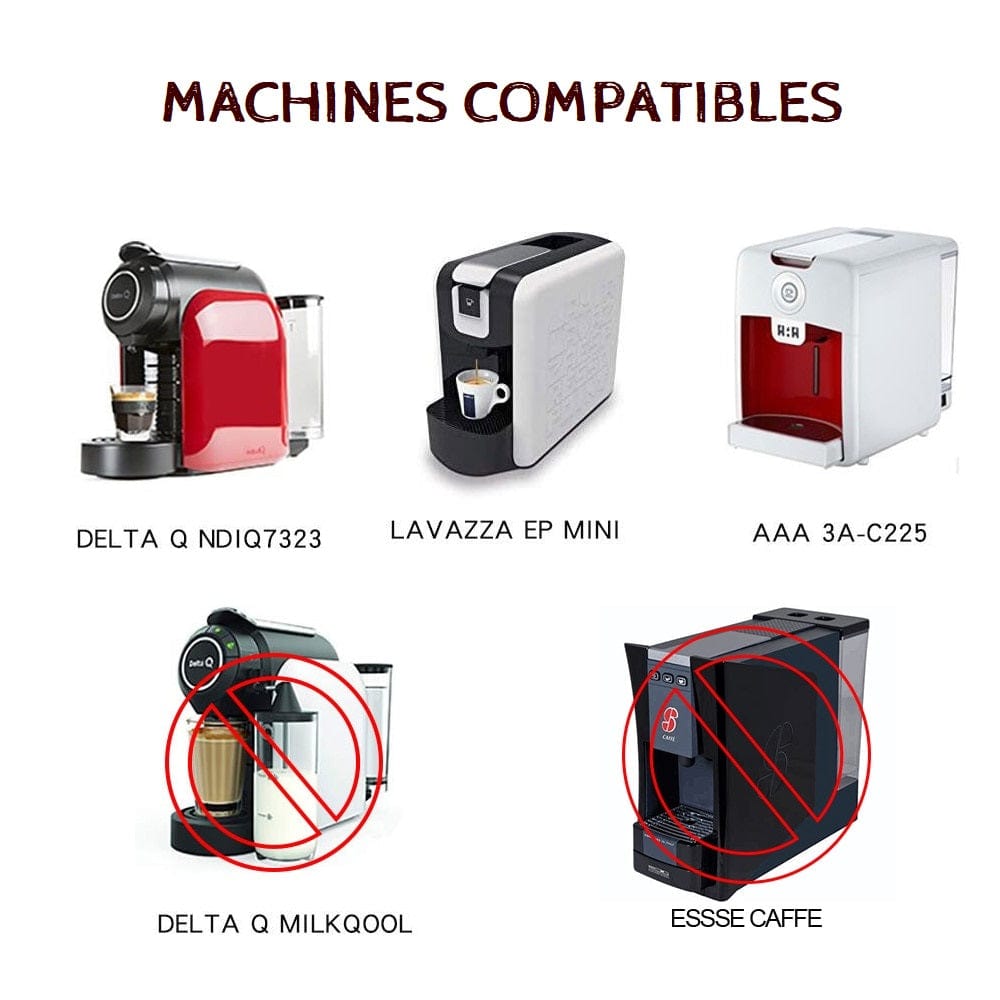 Capsules réutilisables pour Delta Q NDIQ7323, Lavazza EP Mini et AAA 3A-C225 capsule