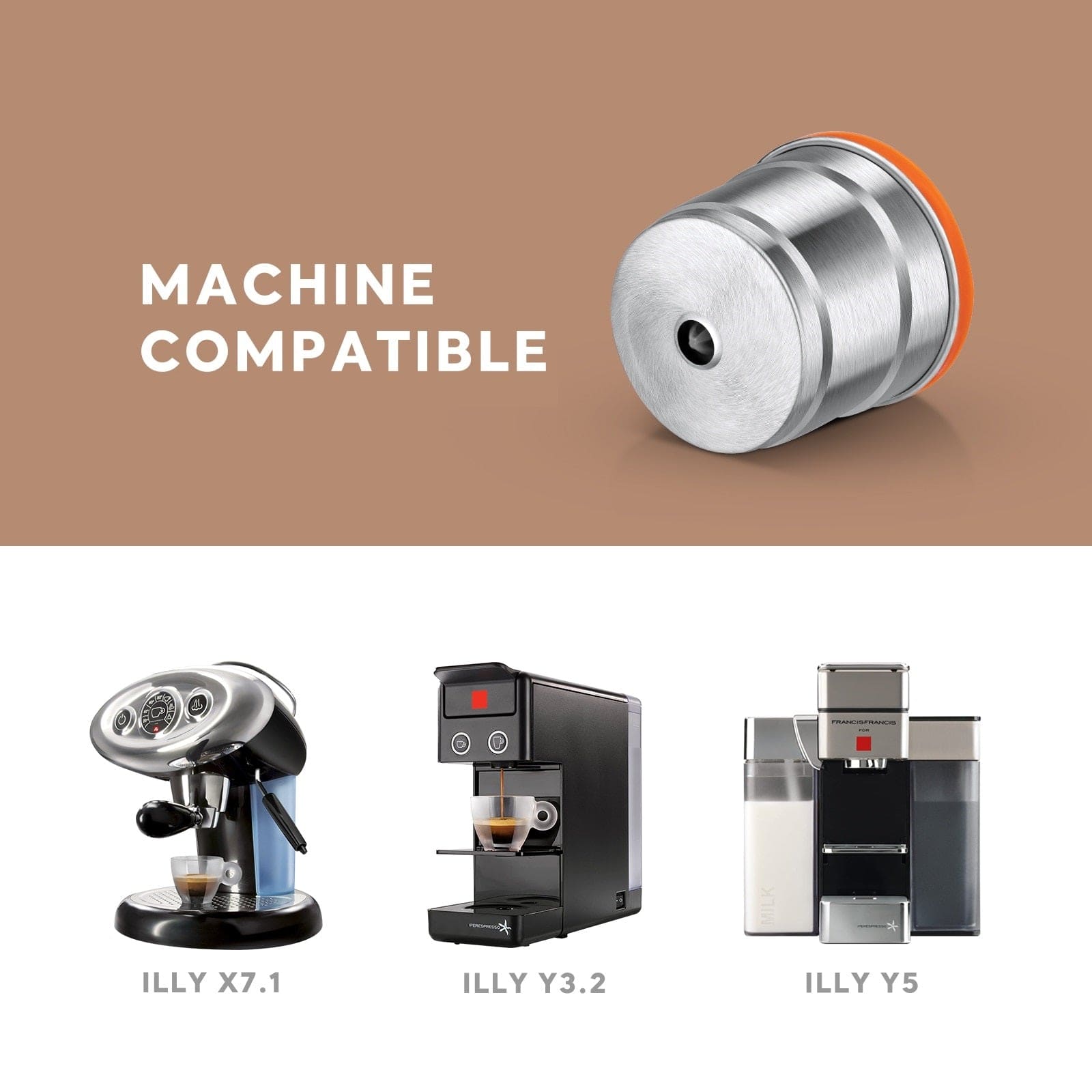 Capsules réutilisables pour Illy X7.1, Y3.2 et Y5 capsule