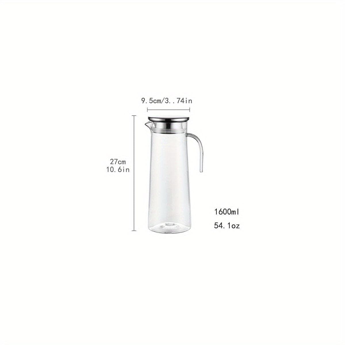 Carafe à jus avec couvercle, 1600ml/2000ml, en plastique, pour Bubble Tea et autres boissons estivales.