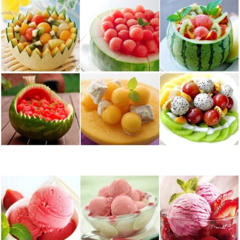 Coupe Melon et Pastèque en boule Coupe Fruits