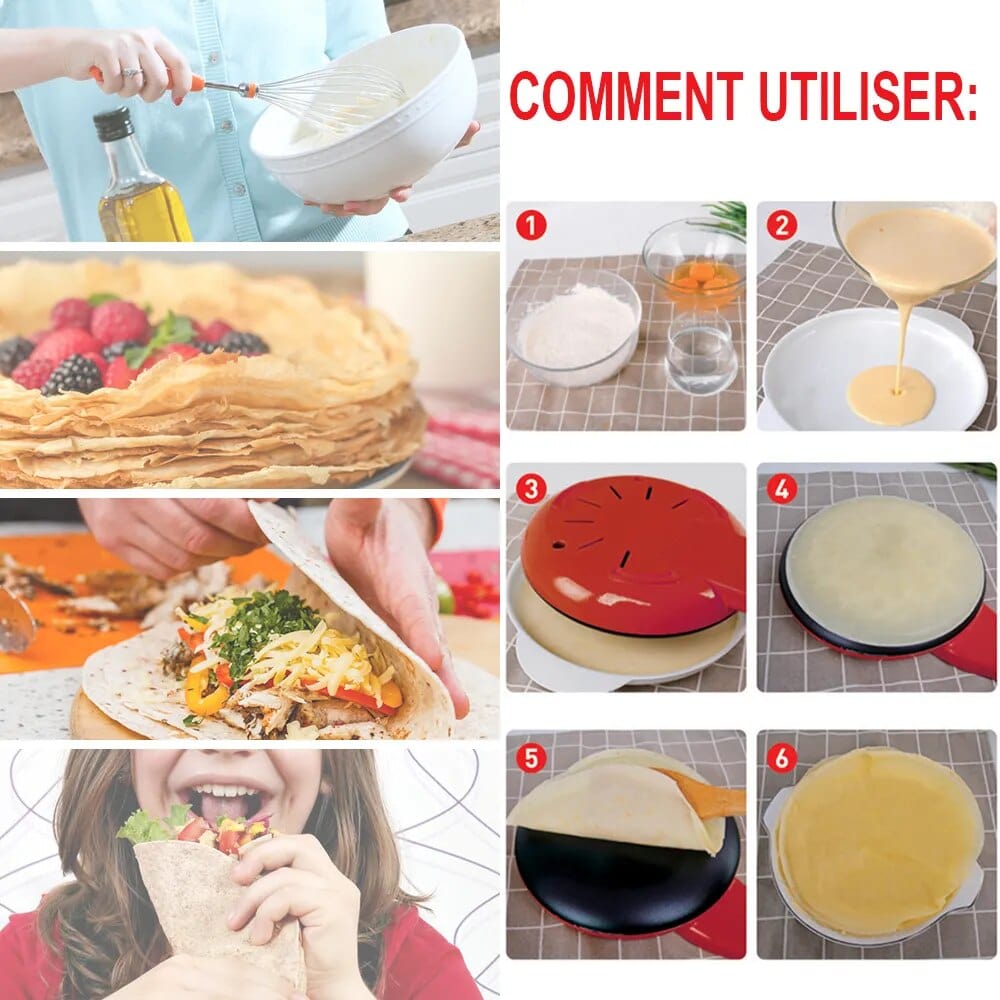 Crêpière électrique<br>pour des crêpes parfaites Crêpière