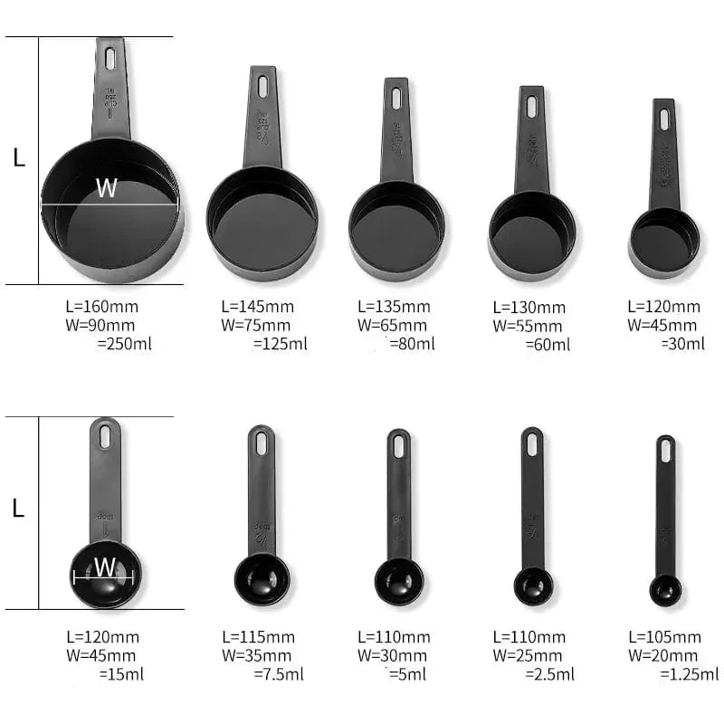 Cuillères et Tasses de Mesure de 1 à 250g