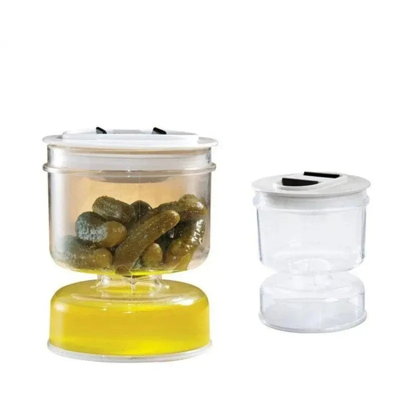Distributeur d'Olives et Cornichons en Bocal pour Cuisine - Séparateur de Liquides Boîtes Hermétiques