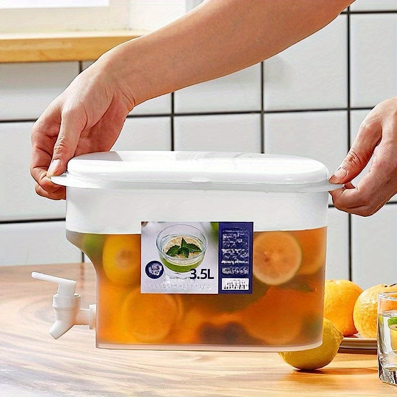 Distributeur de Boissons en Plastique avec Robinet - Capacité XXL - Idéal pour le Réfrigérateur - Théière à Fruits et Bouteille Limonade - Accessoires Maison