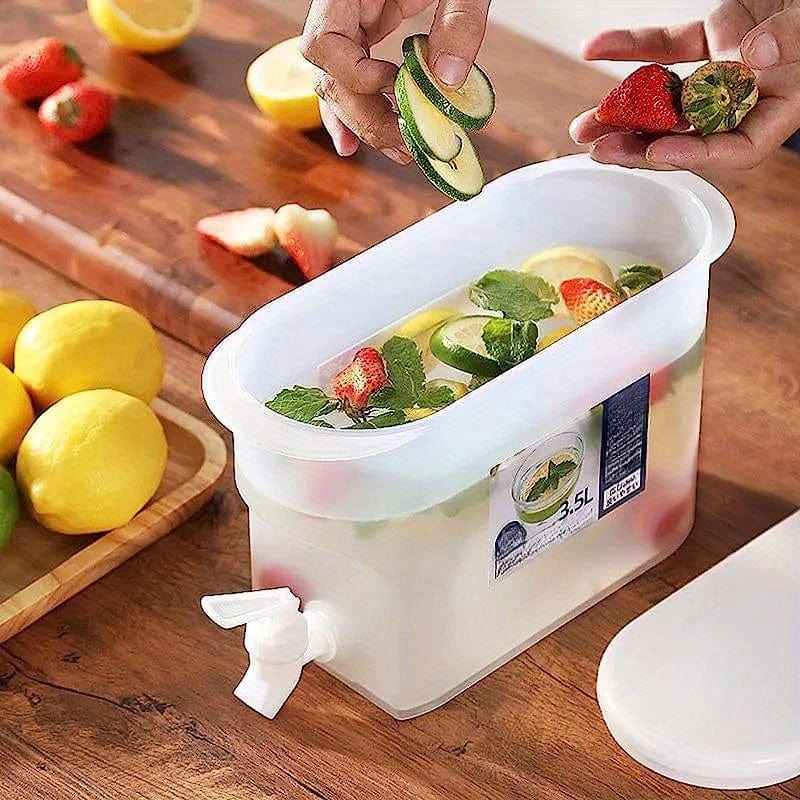 Distributeur de Boissons en Plastique avec Robinet - Capacité XXL - Idéal pour le Réfrigérateur - Théière à Fruits et Bouteille Limonade - Accessoires Maison