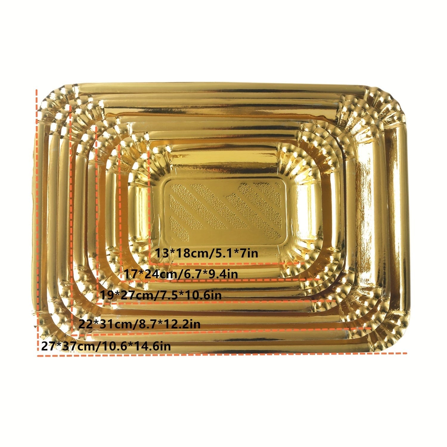 Ensemble de 10 Plateaux à Gâteaux Or Rectangle, Plateaux Jetables en Carton pour Plats, Bases de Gâteaux Anti-Gras, Plateaux de Présentation pour Desserts, Décoration de Gâteaux pour Fêtes et Mariages