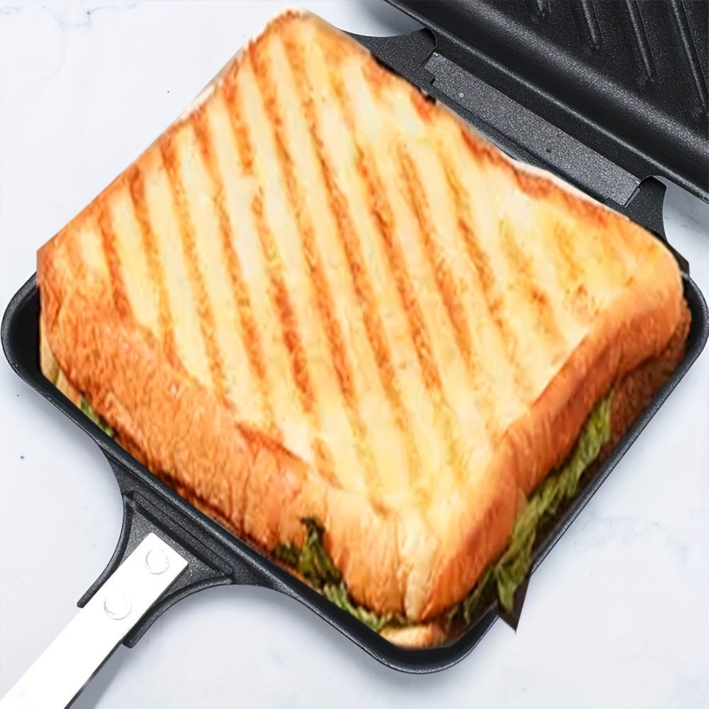Grill à Sandwich Démontable pour Gaz/Induction, Plaques Antiadhésives, Noir