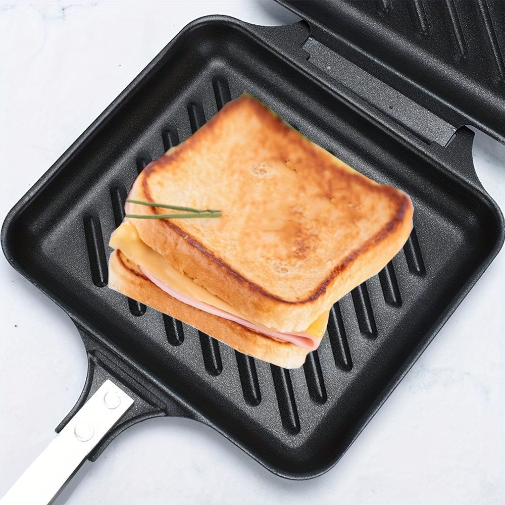 Grill à Sandwich Démontable pour Gaz/Induction, Plaques Antiadhésives, Noir