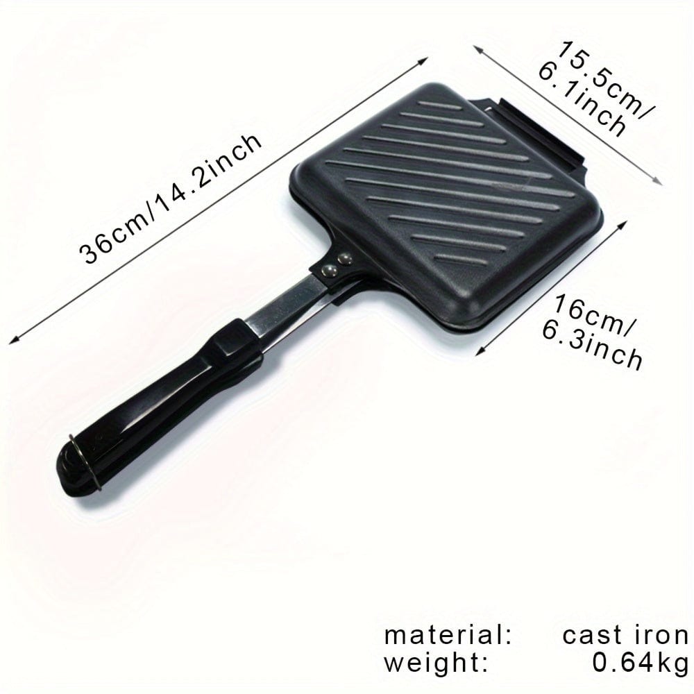Grill à Sandwich Démontable pour Gaz/Induction, Plaques Antiadhésives, Noir