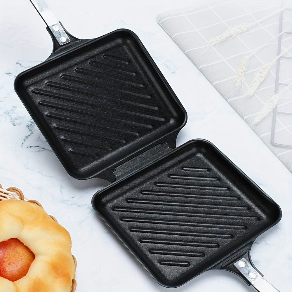 Grill à Sandwich Démontable pour Gaz/Induction, Plaques Antiadhésives, Noir