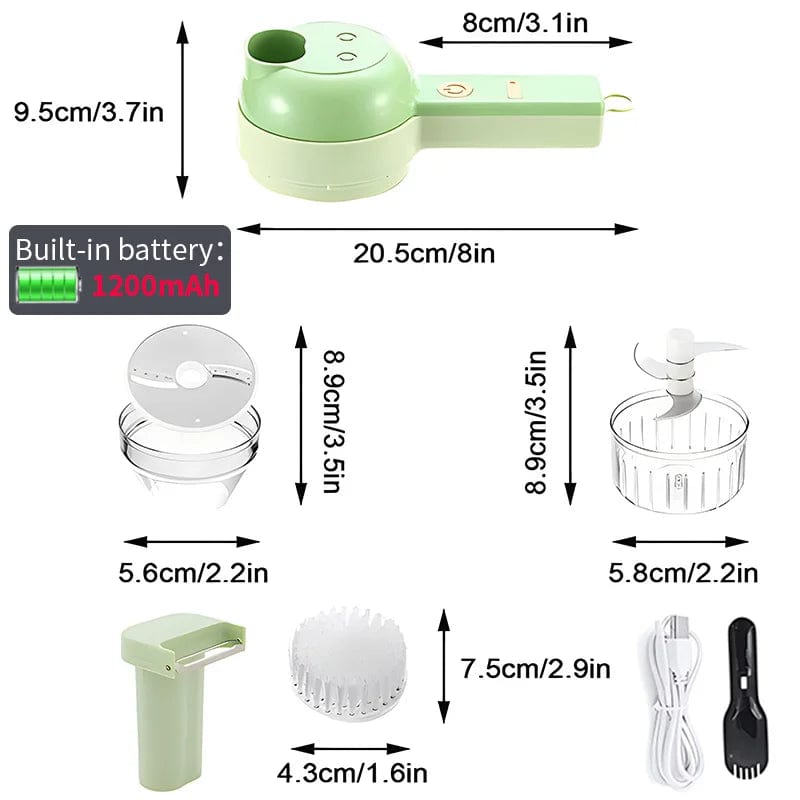 Hachoir à Légumes électrique 4-en-1 Hachoirs à légumes