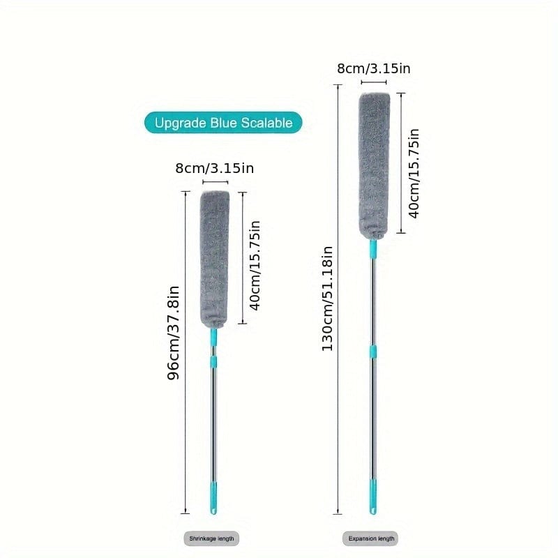 Kit Brosse à Poussière en Microfibre avec Manche Extensible - Nettoyage Sec Humide pour Canapé, Lit, Meubles