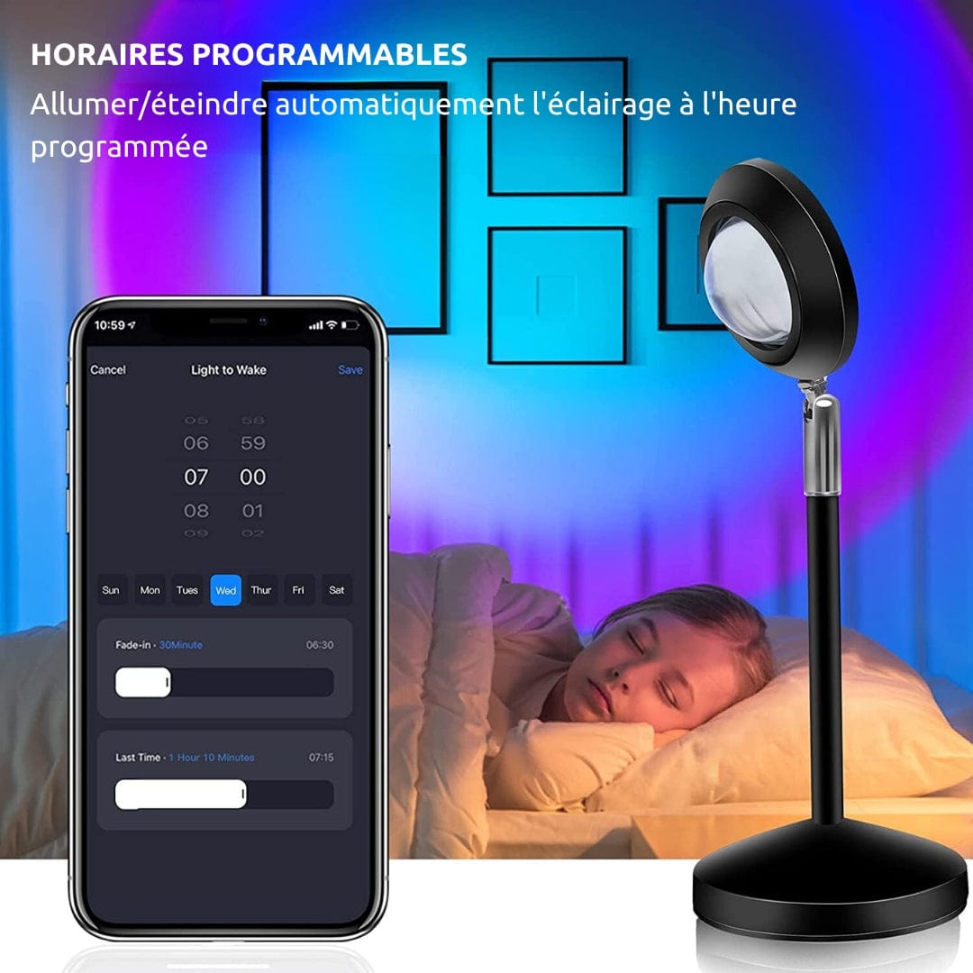 Lampe Coucher de Soleil controlable à distance (par télécommande et smartphone)