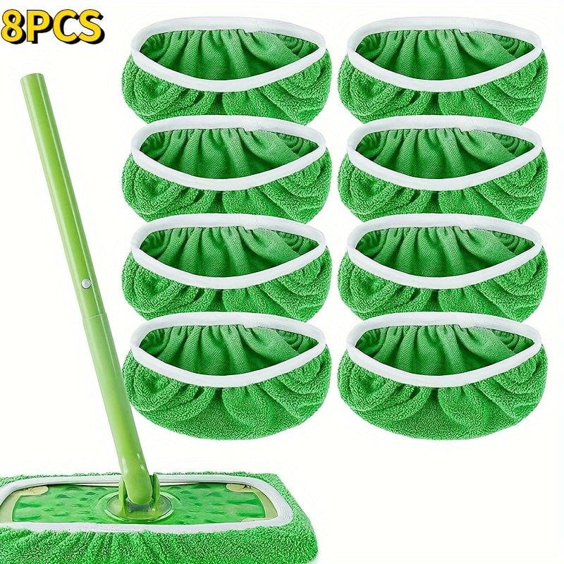 Lot 4 lingettes lavables pour balai plat - Absorption élevée, usage humide et sec, entretien facile balai