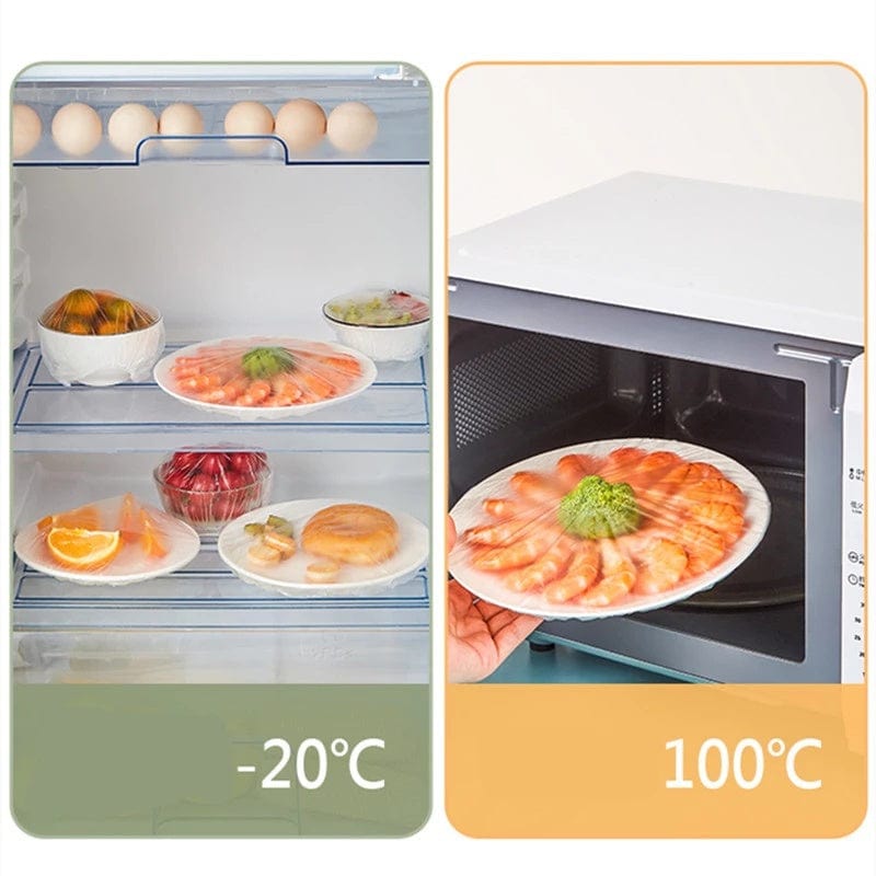 Lot de 100 couvercles alimentaires jetables - Anti-odeur & Anti-fuite - Pour cuisine réfrigérateur congélateur