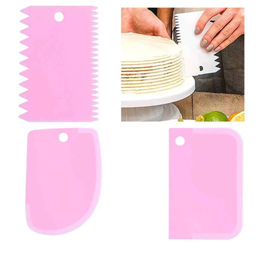 Lot de 3 grattoirs à crème pour gâteaux DIY