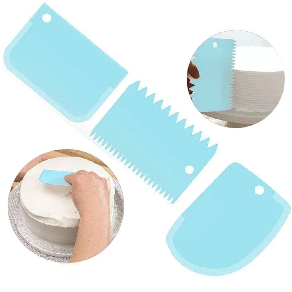 Lot de 3 grattoirs à crème pour gâteaux DIY