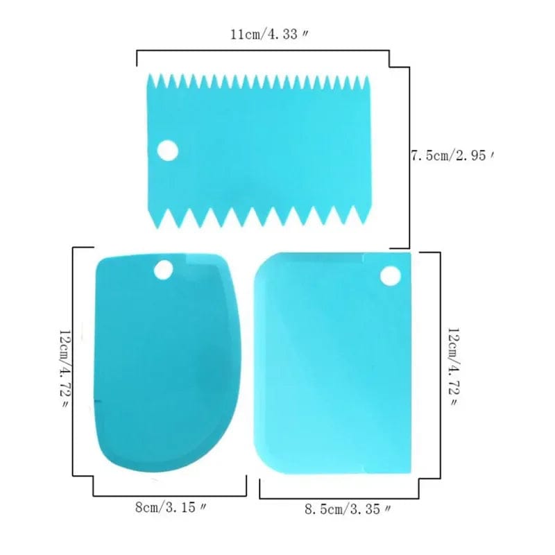 Lot de 3 grattoirs à crème pour gâteaux DIY