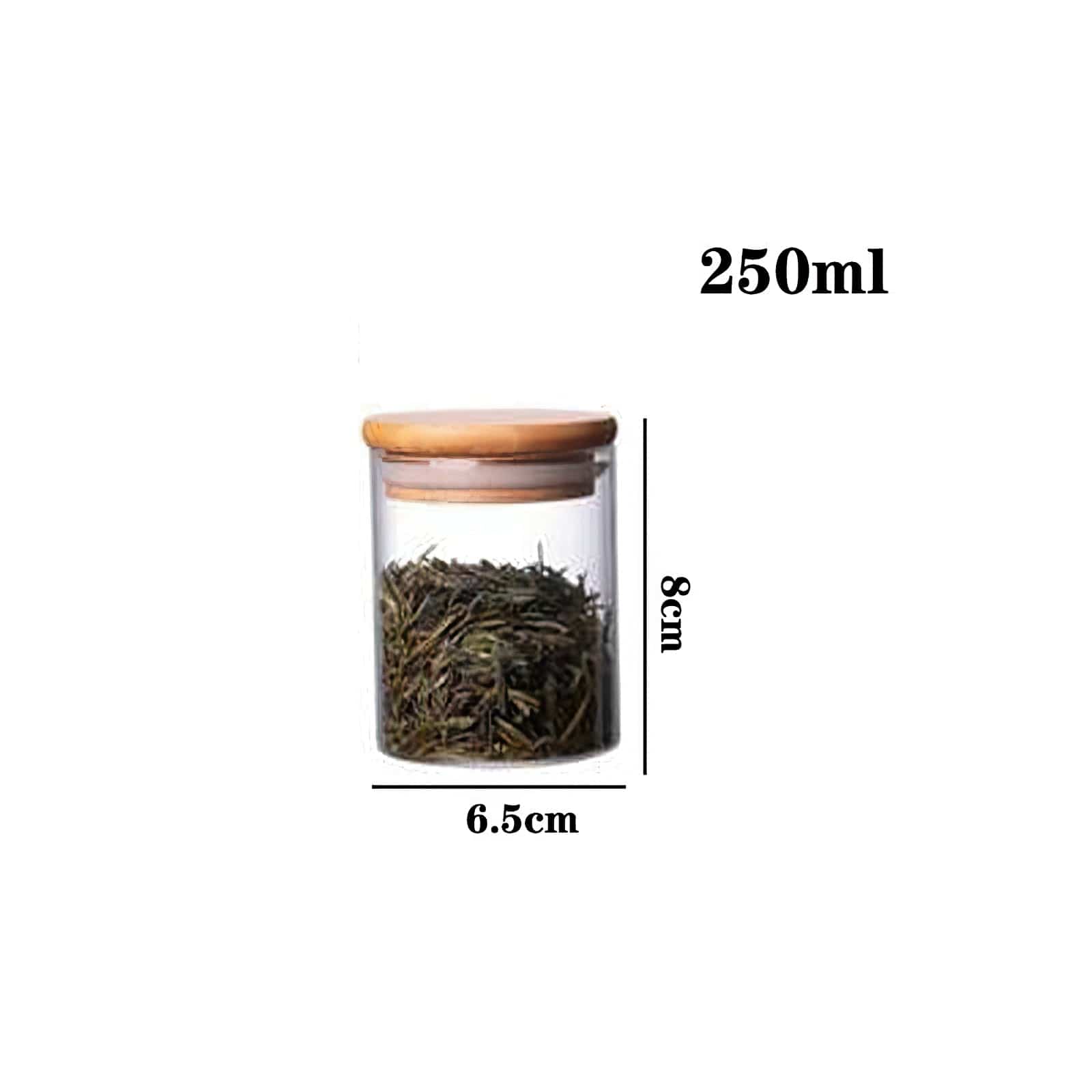 Lots de Bocaux en verre avec couvercles en bambou Boîtes Hermétiques