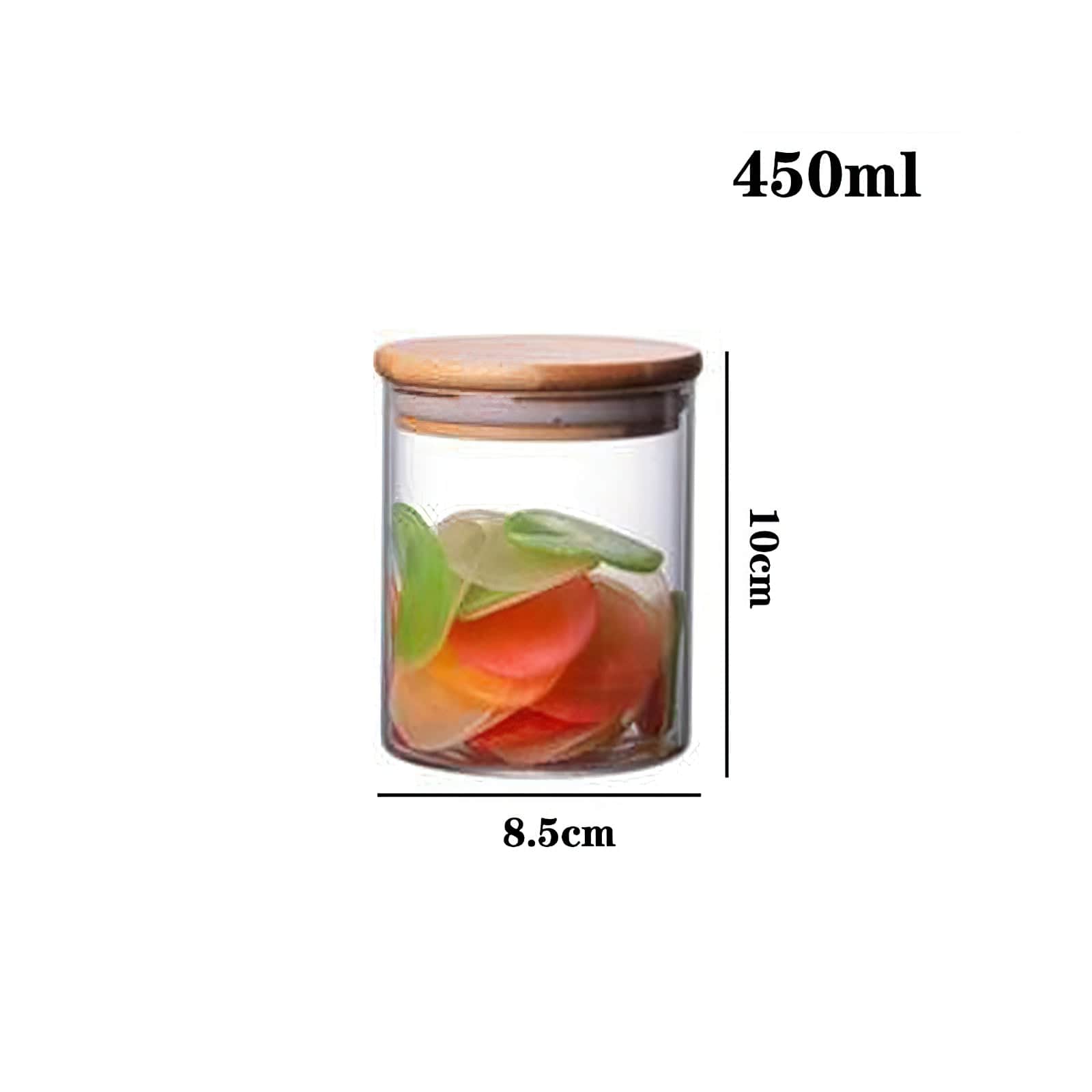 Lots de Bocaux en verre avec couvercles en bambou Boîtes Hermétiques