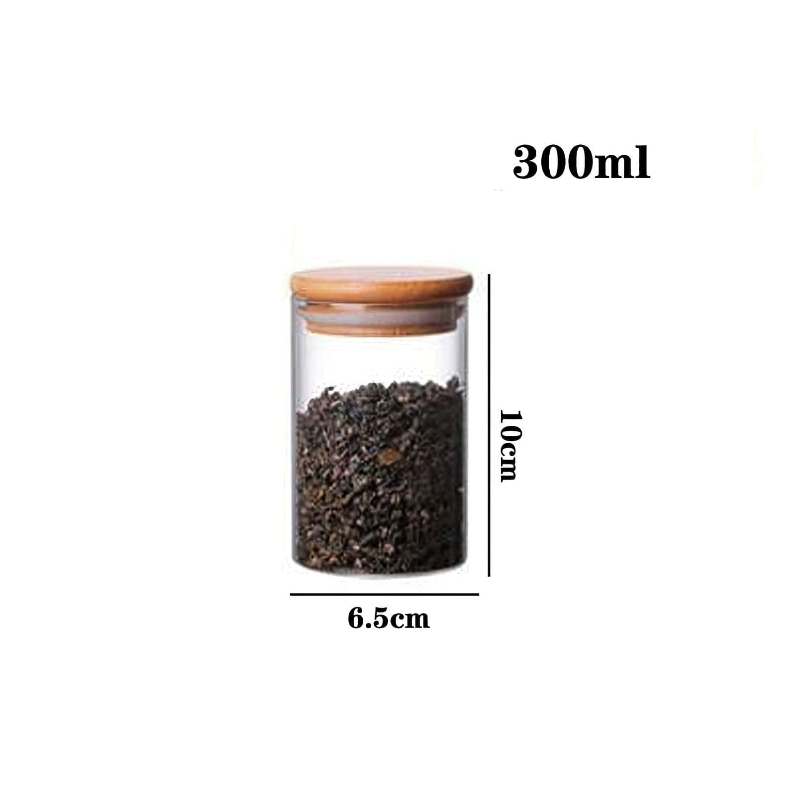Lots de Bocaux en verre avec couvercles en bambou Boîtes Hermétiques