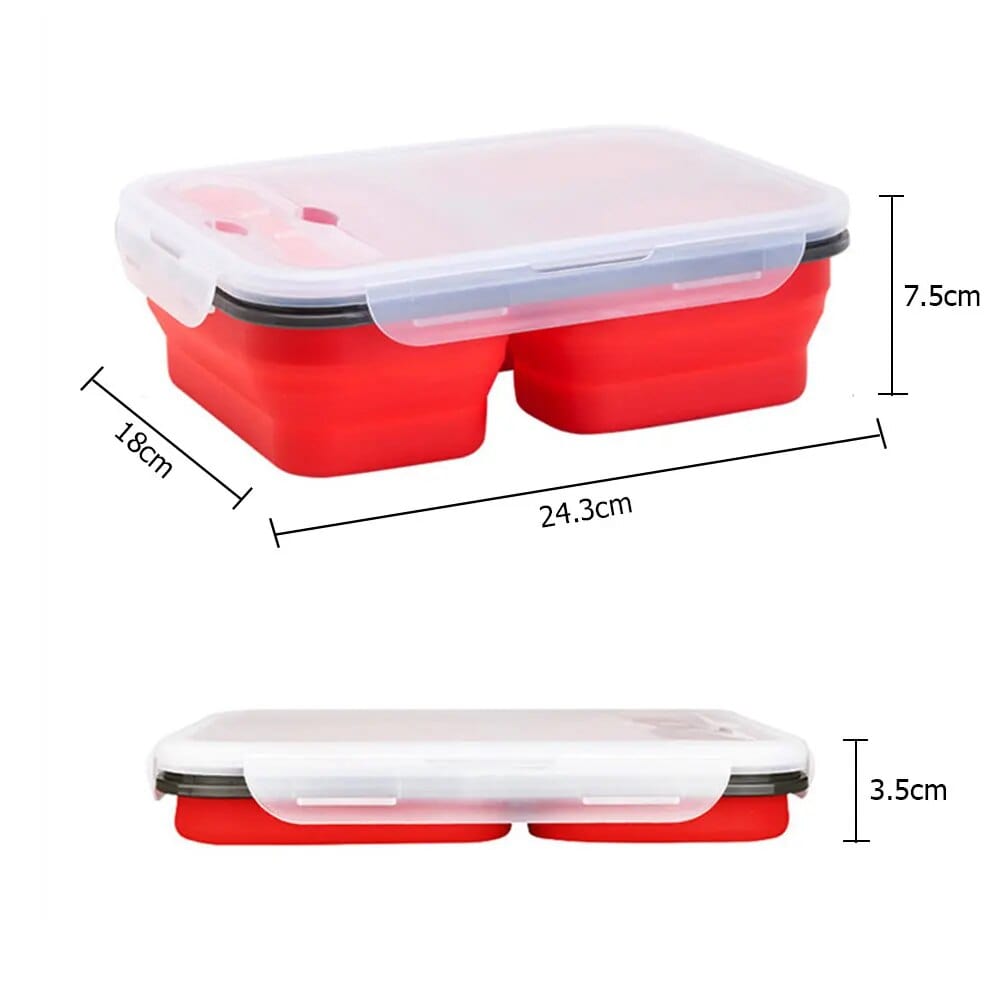 LunchBox Compactable Pliante Double Compartiment Lunchbox