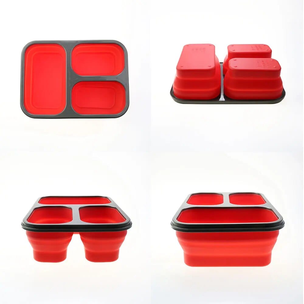 LunchBox Compactable Pliante Double Compartiment Lunchbox