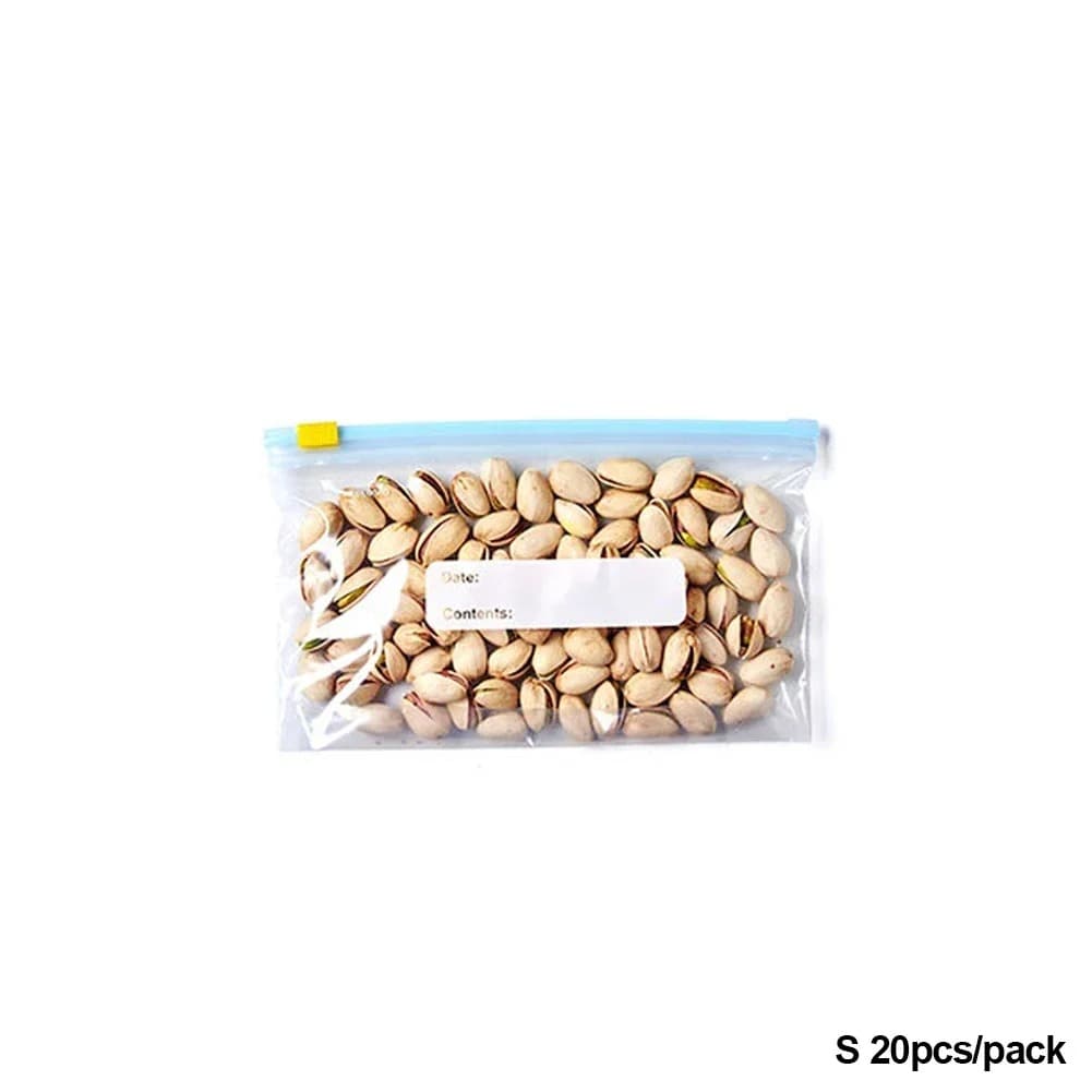Sachets Zip Alimentaires Réutilisables - Lot de 60 pièces Anti-Fuite ssr
