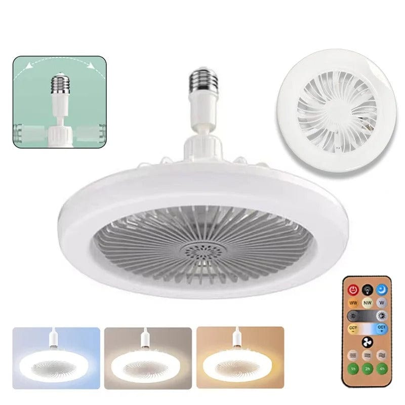 Ventilateur de Plafond avec Lampe LED E27 — 2-en-1, 3 Vitesses, Variateur & Télécommande