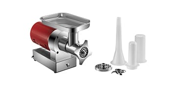 Hachoir à Viande Électrique 1 100 W — 300 kg/h, 2 Plaques + Kit Saucisse Hachoirs à Viande