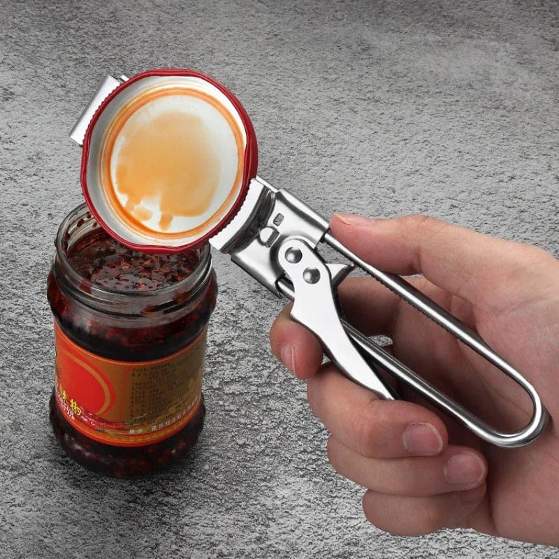 Ouvre-bouteille en acier inoxydable réglable antidérapant - Accessoire cuisine multifonction jarres et bouteilles