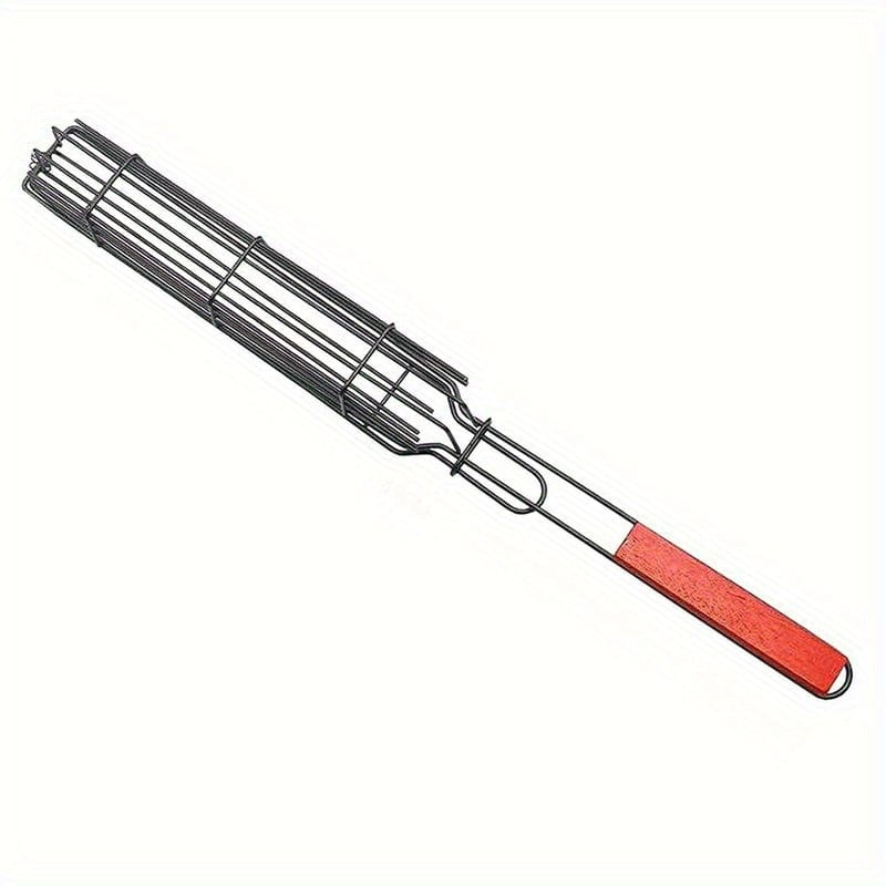 Panier à grillades Kebab en acier inoxydable antiadhésif - Pour Hot Dogs, Saucisses - BBQ portable et pratique
