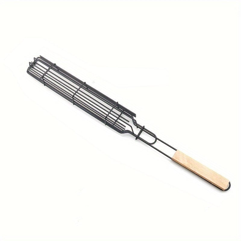 Panier à grillades Kebab en acier inoxydable antiadhésif - Pour Hot Dogs, Saucisses - BBQ portable et pratique