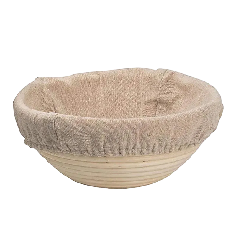 Panier de fermentation en rotin (lot de 2) – Banneton artisanal avec doublure en lin