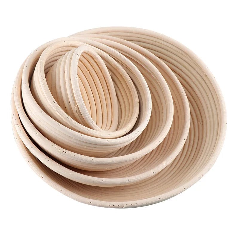 Panier de fermentation en rotin (lot de 2) – Banneton artisanal avec doublure en lin