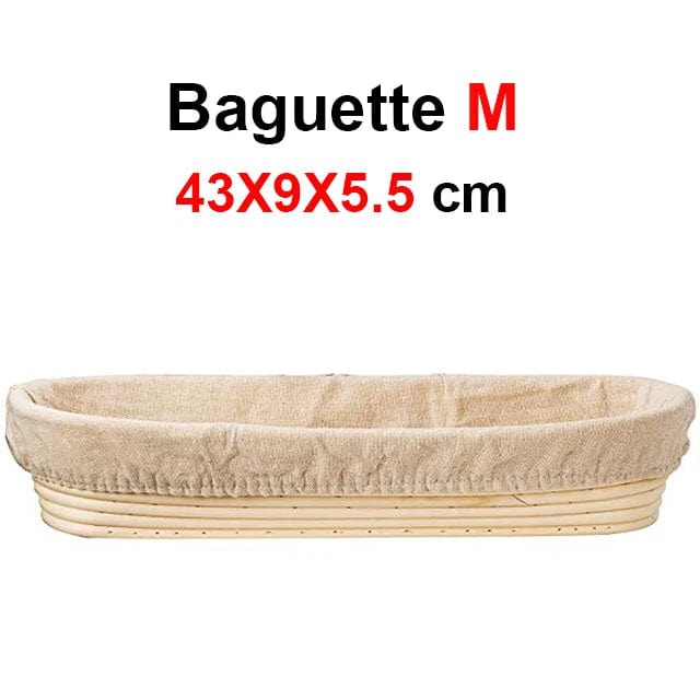 Panier de fermentation en rotin (lot de 2) – Banneton artisanal avec doublure en lin