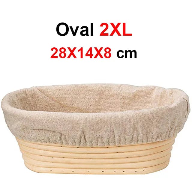 Panier de fermentation en rotin (lot de 2) – Banneton artisanal avec doublure en lin