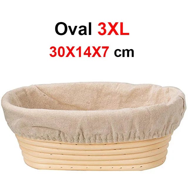Panier de fermentation en rotin (lot de 2) – Banneton artisanal avec doublure en lin