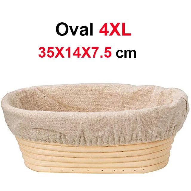 Panier de fermentation en rotin (lot de 2) – Banneton artisanal avec doublure en lin