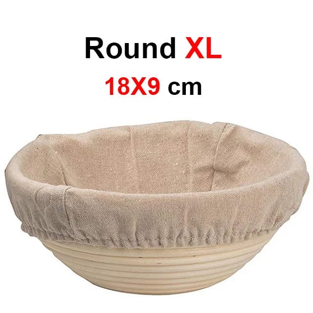 Panier de fermentation en rotin (lot de 2) – Banneton artisanal avec doublure en lin