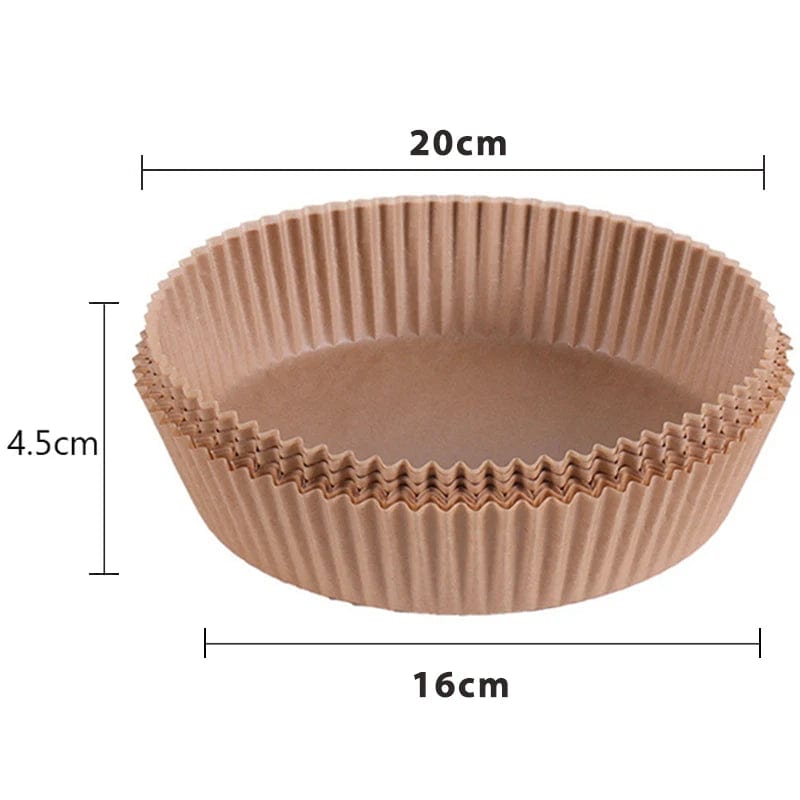 Papiers Cuisson Air Fryer, 100/50 Pièces, 16cm, Ronds, Blancs/Brun : Accessoires Cuisine Ecofriendly Air Fryer