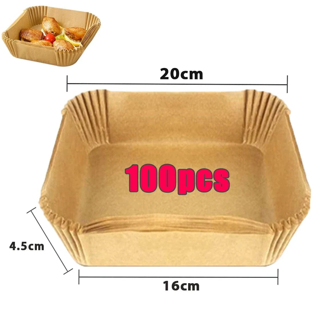 Papiers Cuisson Air Fryer, 100/50 Pièces, 16cm, Ronds, Blancs/Brun : Accessoires Cuisine Ecofriendly Air Fryer