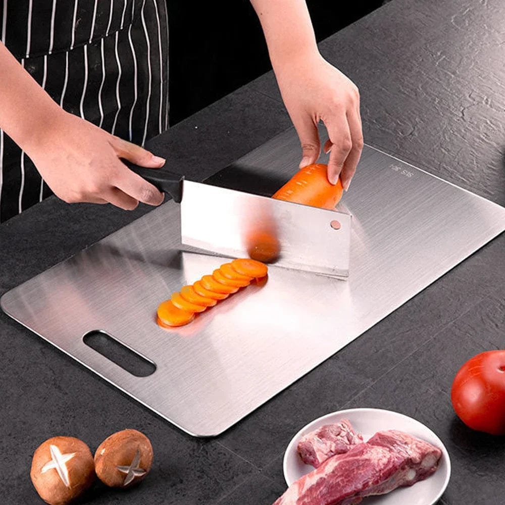 Planche à découper de cuisine en acier inoxydable 316 double face - Épaisse et antibactérienne Planche à Découper