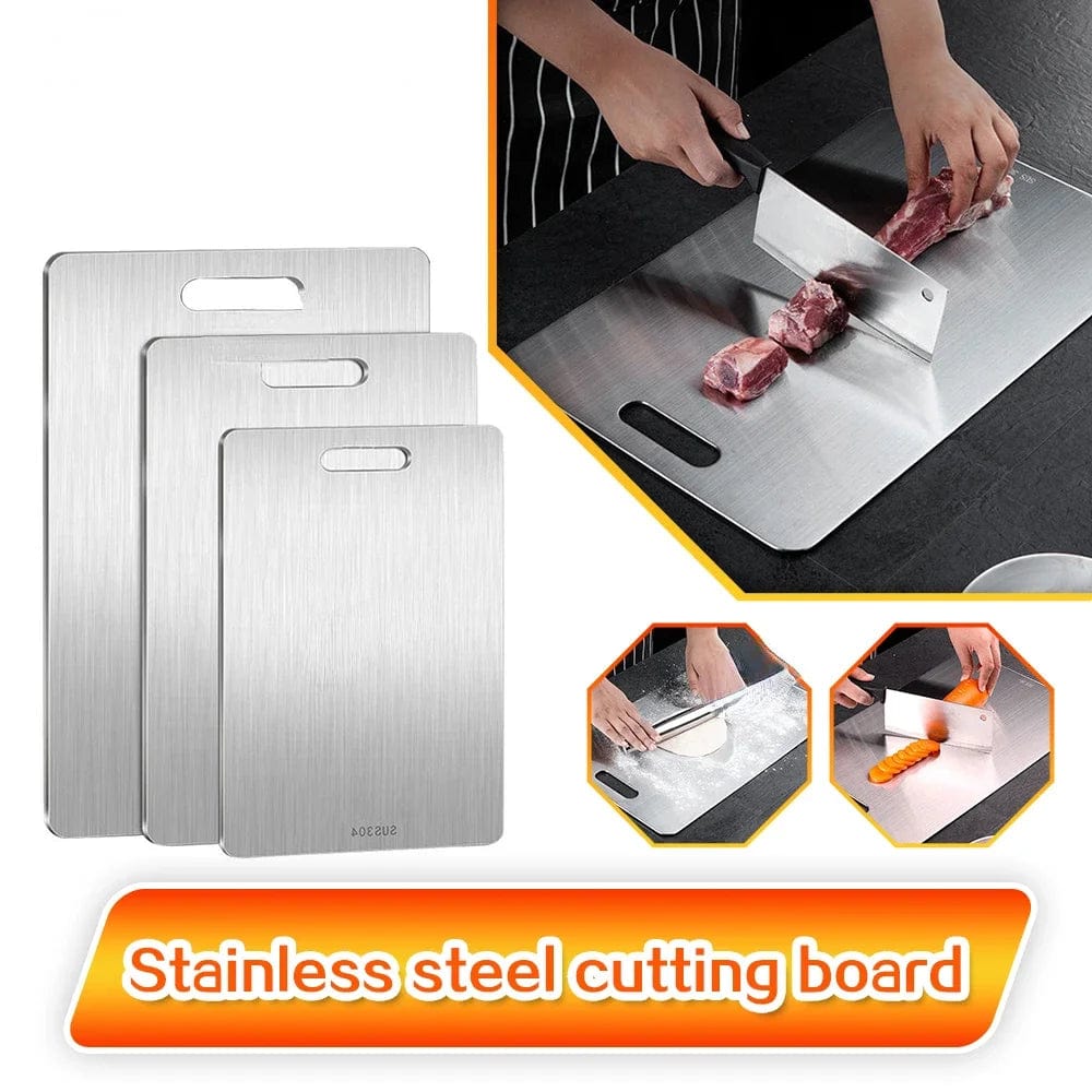 Planche à découper de cuisine en acier inoxydable 316 double face - Épaisse et antibactérienne Planche à Découper