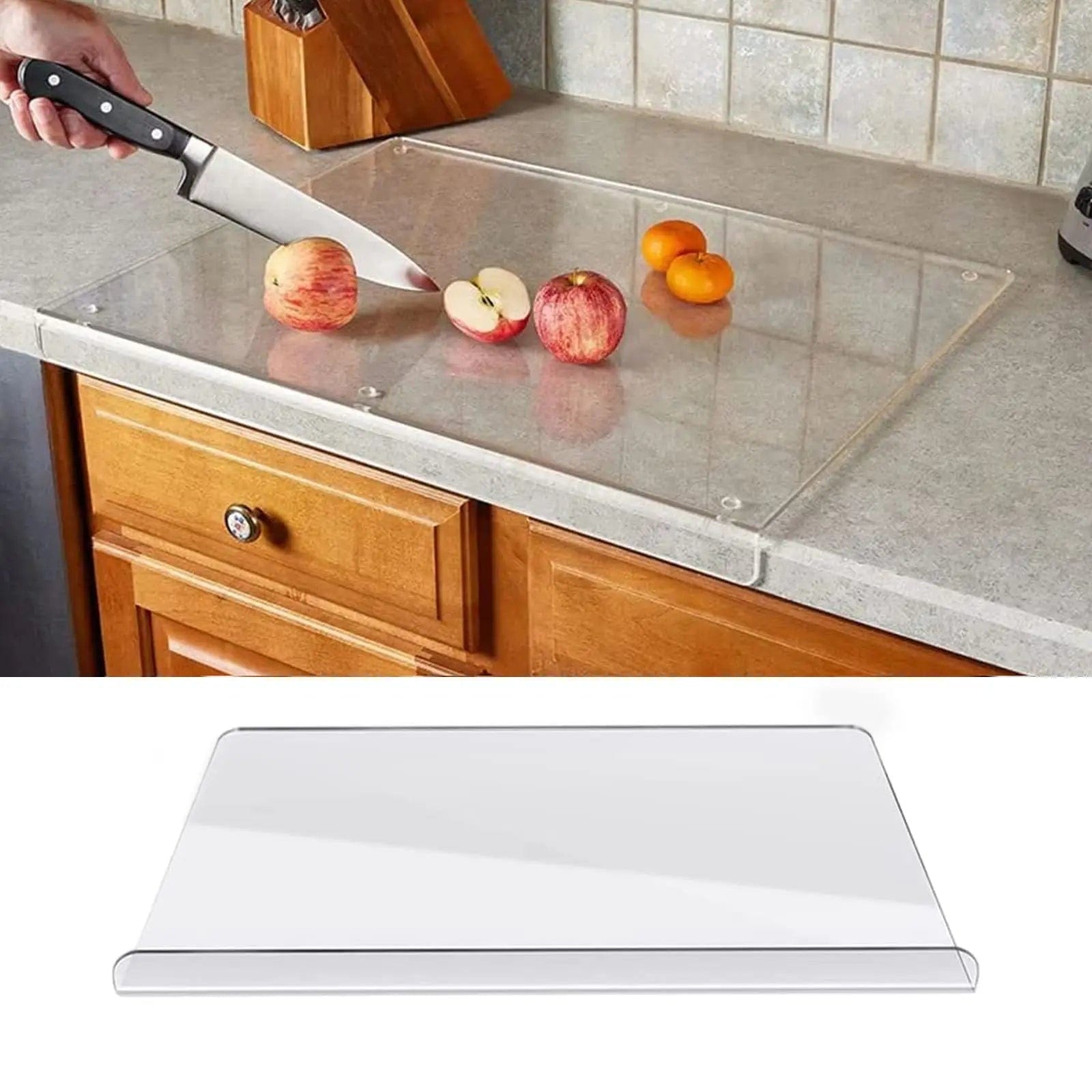 Planche à découper de cuisine transparente en acrylique avec rebord antidérapant Planche à Découper