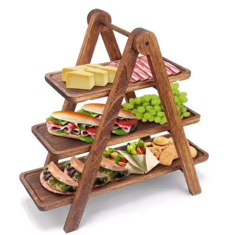 Plateau en Bois pour Servir les Aliments et Ranger, Déco Cuisine Eco-Friendly