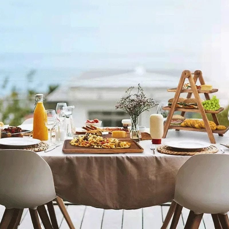 Plateau en Bois pour Servir les Aliments et Ranger, Déco Cuisine Eco-Friendly