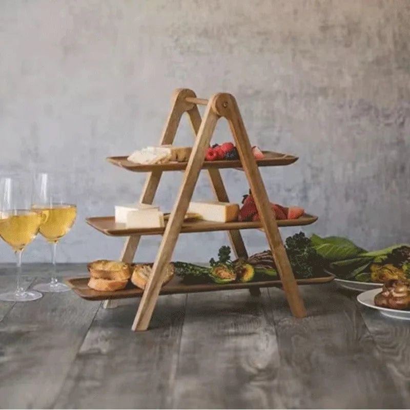 Plateau en Bois pour Servir les Aliments et Ranger, Déco Cuisine Eco-Friendly