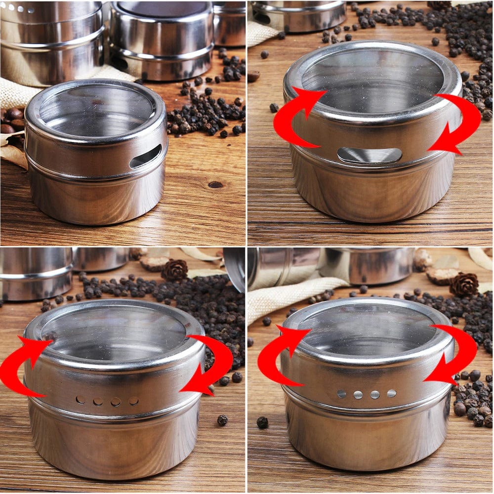 Pots de conservation en métal pour Épices Boîtes Hermétiques